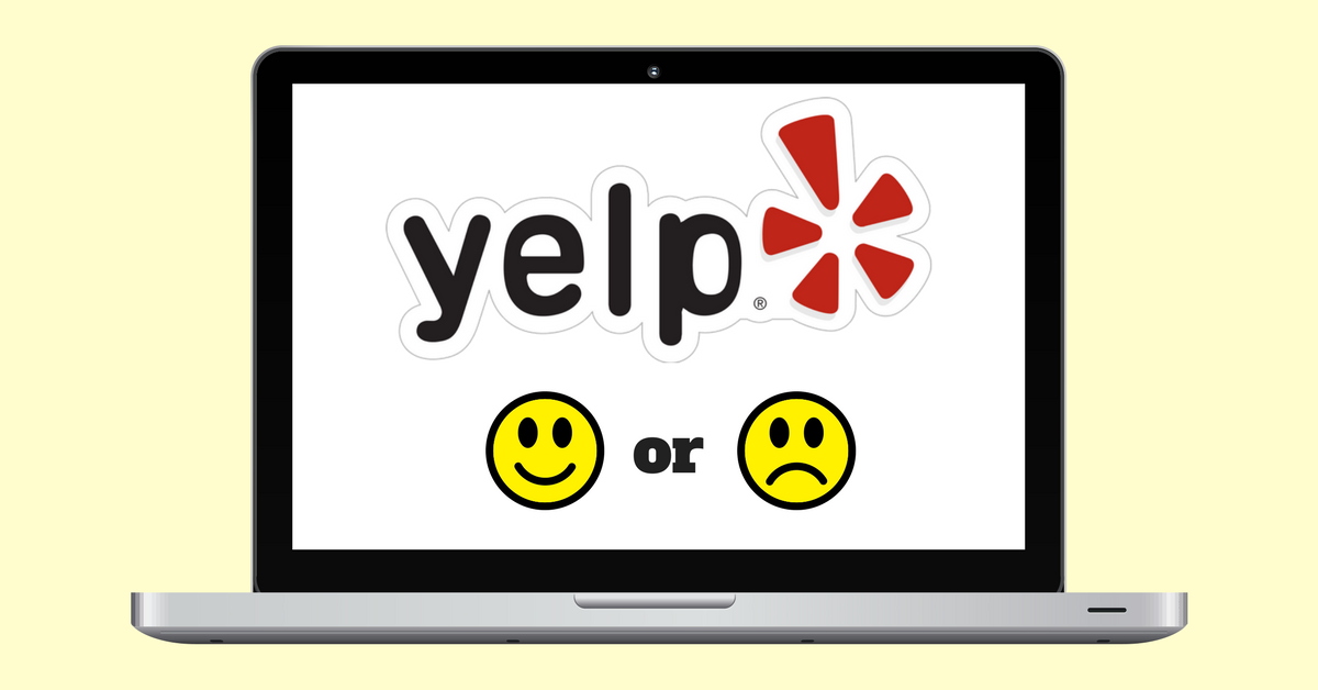 the yelp advertising program on a laptop screen